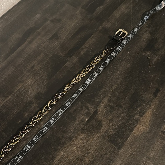Elise Ms Black Braided Gold Chain Belt Size Medium/Small - Picture 4 of 5